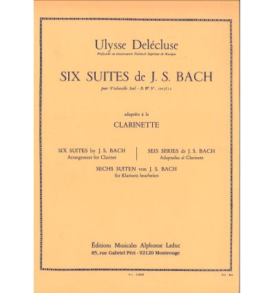 6 Suites (orig. violoncelle) cl. sib seule (CMF 20...