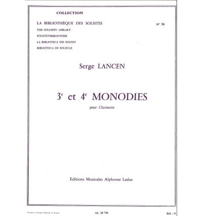 3e et 4e monodies (Clar. seule)
