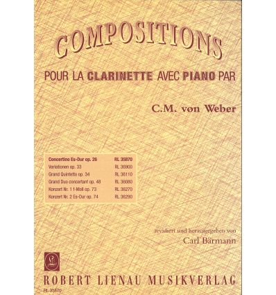 Concertino op.26 (clarinet and piano = Klarinette ...