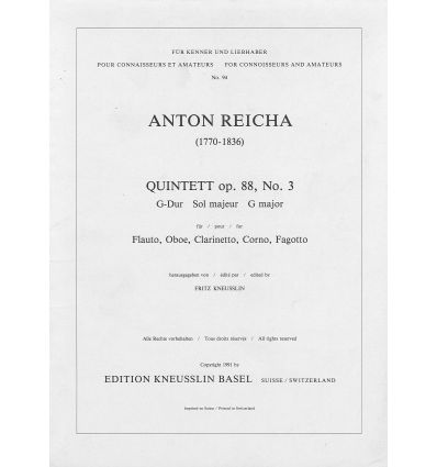 Quintett op.88 n°3 G-Dur (Quintette à vent)