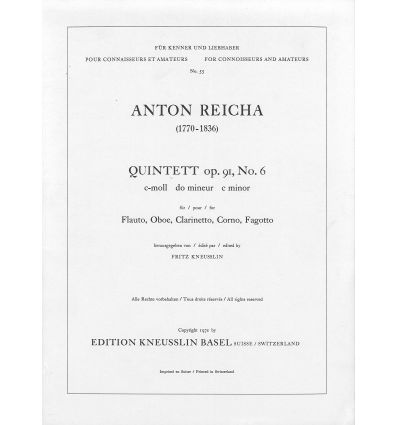 Quintett op.91 n°1 C-Dur (Quintette à vent)