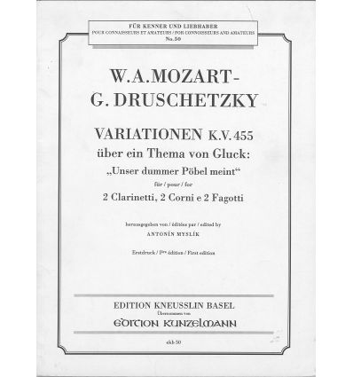 Variationen KV455 über ein Thema von Gluck (1e ed....