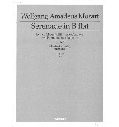 Serenade in B flat (2hb ad lib, 2cl, 2 cors, 2 bns...