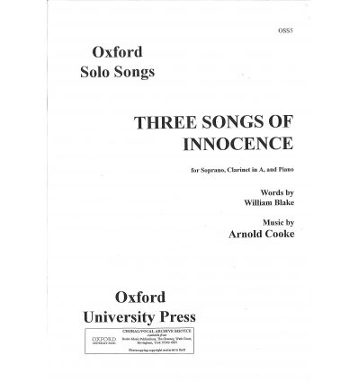 3 Songs of innocence (Soprano, clarinet in A, pian...
