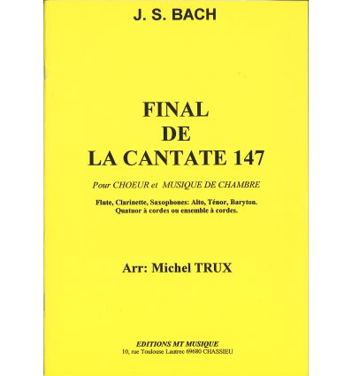 Final Cantate 147 (choeur mixte, fl, cl, sax alto,...