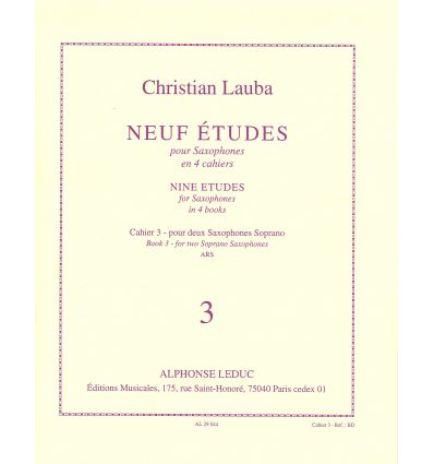 9 Etudes. cahier 3 : Ars, pour 2 sax sopranos