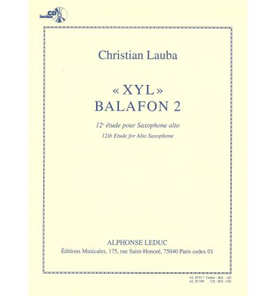 XYL (12 éme étude, Balafon 2) Sax alto + CD