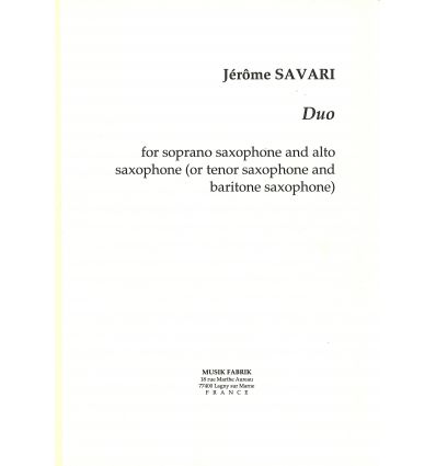 Duo Sax soprano et alto (ou ténor et baryton),2013...