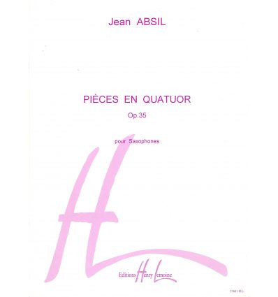 Pièces en quatuor op.35 (1954): Rˆverie, Sérénade, Tarentelle (4 sax SATB) Score & Parties 6e Concours Nantes 2012: supérieur