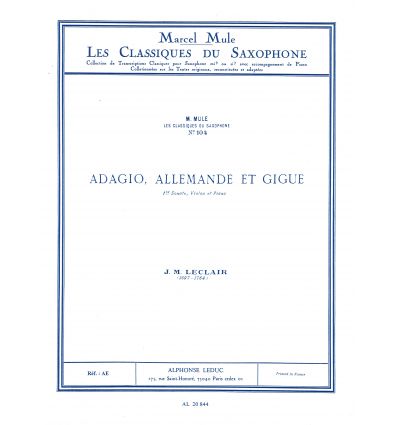 Adagio, Allemande et gigue (Classiques, vol.104) P...