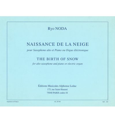 Naissance de la neige (sax alto & piano ou orgue é...