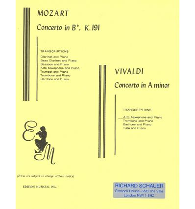Concerto in a minor (Sax & piano) ou schauer