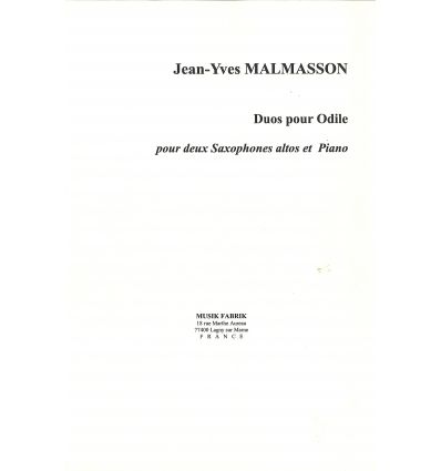 Duos pour Odile, 2 Saxophones alto et piano (young...