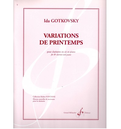 Variations de Printemps (clarinette et piano) 24 mn, diffici...