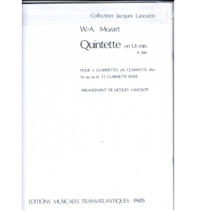 Quintette en ut mineur K406, arr. 5 clarinettes (3...