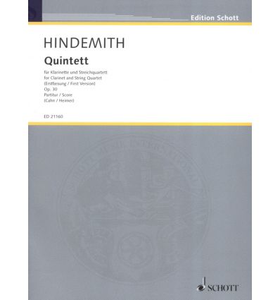 Quintet op.30 clar & strings, score 1st version 19...