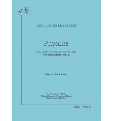 Physalie. Flute ou sax alto & piano +CD (sax: Pasc...