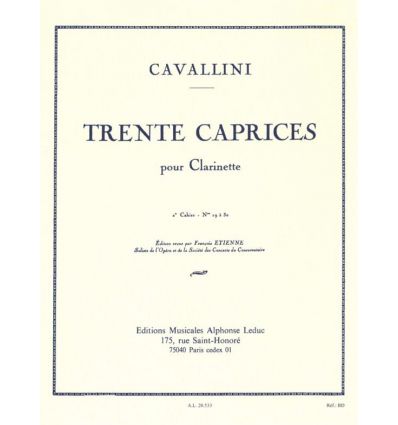 30 Caprices : 2e cahier (19-30) ed. Leduc
