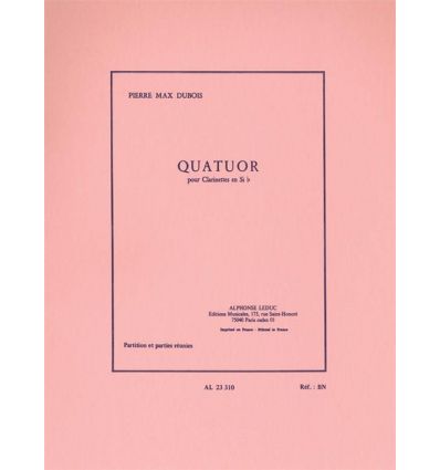 Quatuor (4 clarinettes sib) 10 mn, 1964