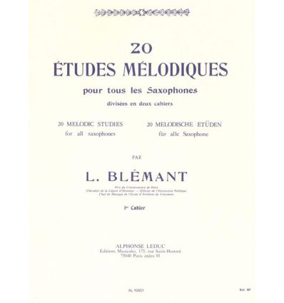 Vingt études mélodiques Vol.1