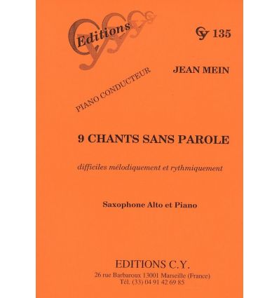 9 Chants sans paroles, version sax alto & piano (f...