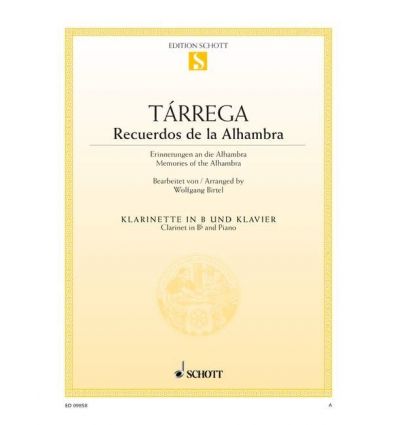 Recuerdos De La Alhambra, arr. clarinet & piano