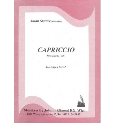 Capriccio (clar. seule) éd. Kliment