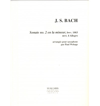 Sonate n°2 en la mineur, BWV 1003
