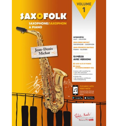 Saxofolk v.1,13 pièces faciles+CD full/playback(Mi...